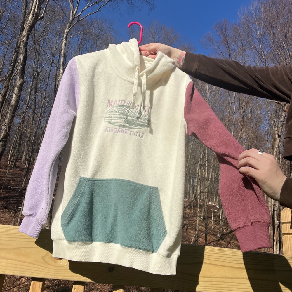 Colorblock Hoodie with Graphic Print